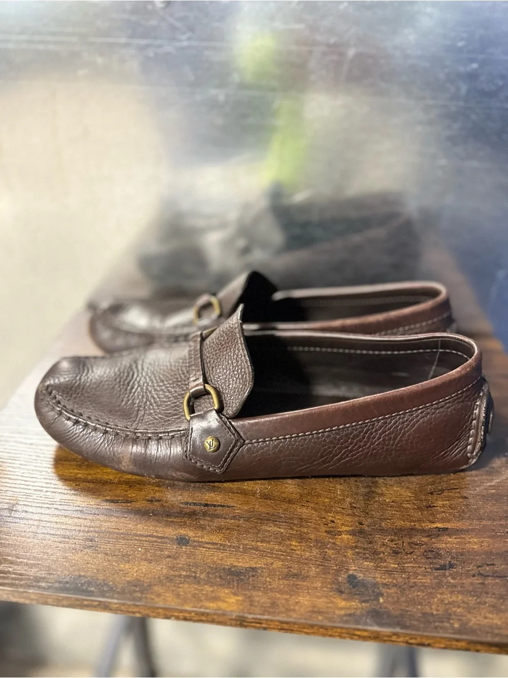 $1200 Louis Vuitton Brown Leather Lombok Loafers US 10.5 UK 9.5 EU 43.5 Shoes